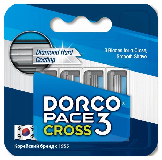 Сменные кассеты Dorco с 3 лезвиями для бритвенного станка Pace 3 Cross 4 шт 269₽