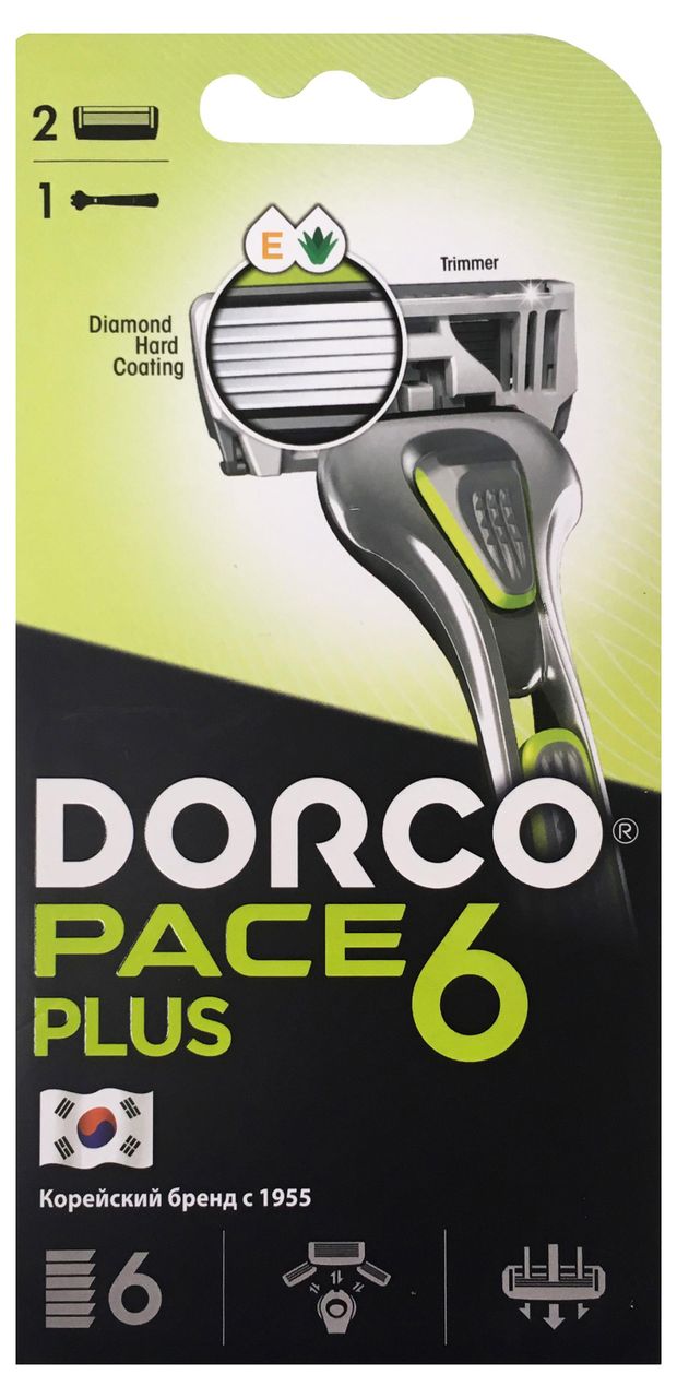 Станок для бритья Dorco Pace 6 Plux SXA5002 6 лезвий 1 станок 2 сменные кассеты 1029₽