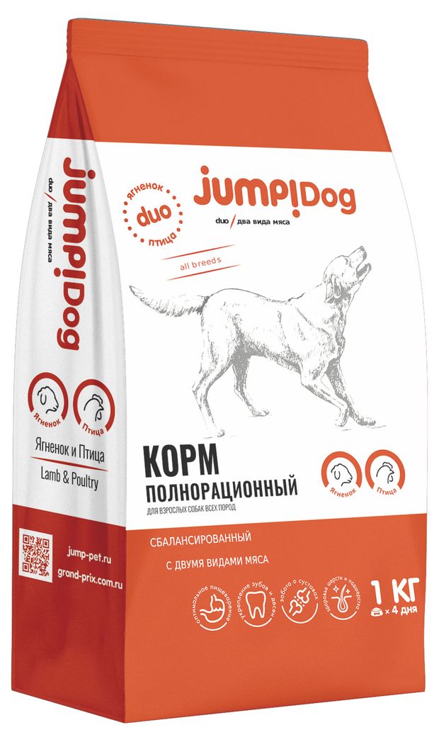 Корм для собак JUMP Duo птица индейка 1 кг 339₽