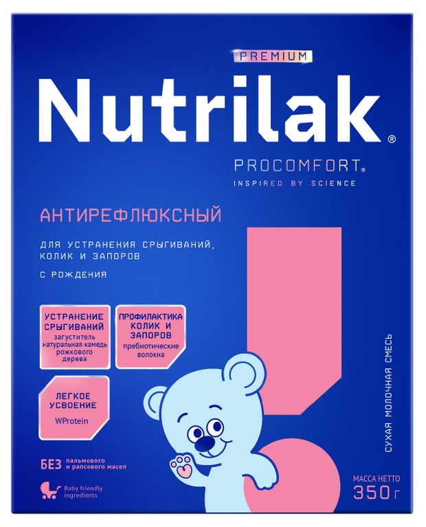 Смесь молочная Nutrilak Premium Антирефлюкс с рождения, 350 г