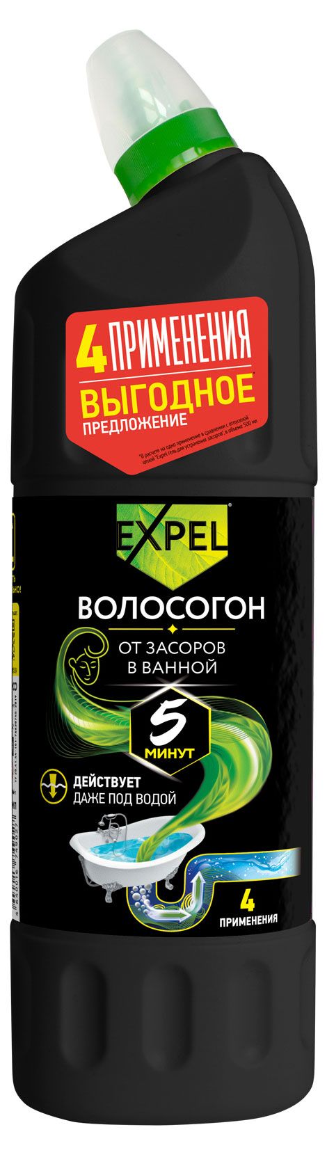 Гель для устранения засоров Expel Волосогон, 1 л