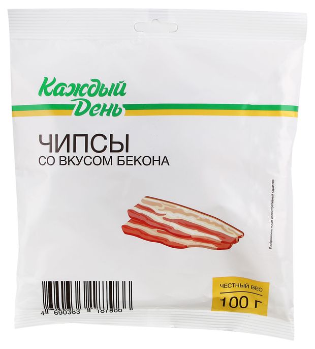 Чипсы Каждый день со вкусом бекона 100 г 46₽