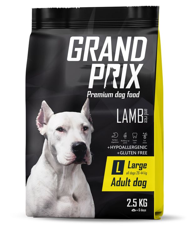 Сухой корм собак GRAND PRIX Large ягненок, 2,5 кг