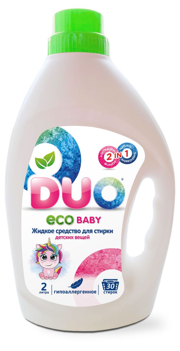 Жидкое средство для стирки детского белья DUO ECO baby гипоаллергенное, 2 л