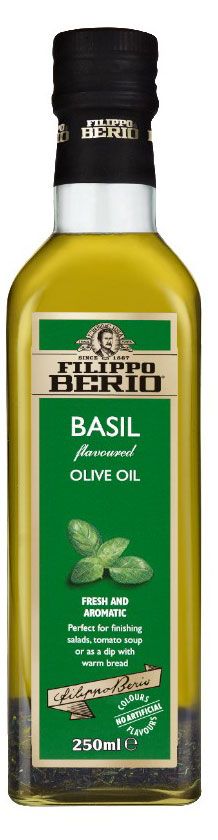 Масло оливковое Filippo Berio Extra virgin olive oil нерафинированное первого отжима c базиликом 250 мл 649₽