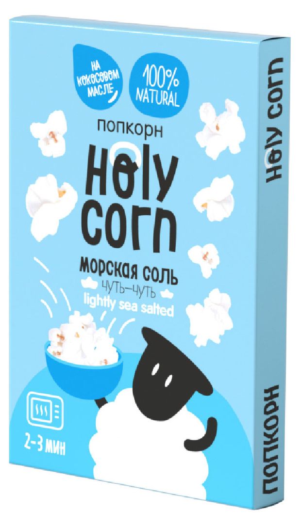 фото Попкорн для свч holy corn морская соль, 65 г