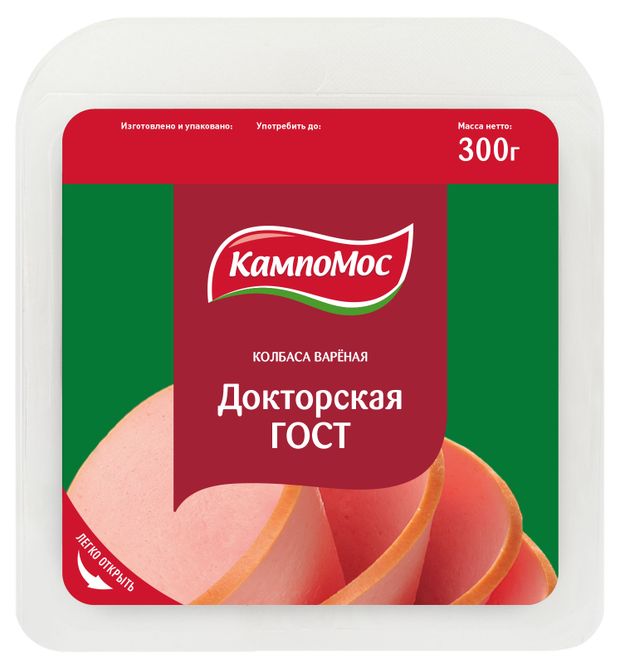 Колбаса КампоМос Докторская ГОСТ нарезка 300 г 269₽