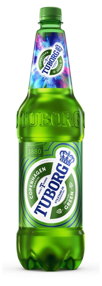 Пиво Tuborg Green светлое фильтрованное 4,6%, 1,35 л