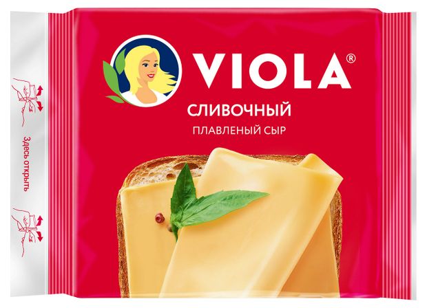   Ашан Сыр плавленый Viola сливочный слайсы 45% БЗМЖ, 140 г