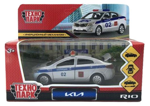 Игрушки Машина металлическая Технопарк Kia Rio Полиция инерция, 12 см