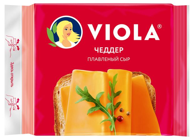 Сыр плавленый Viola Чеддер слайсы БЗМЖ, 140 г