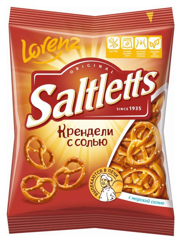 Мини-крендели Lorenz Saltletts с солью классические,60 г