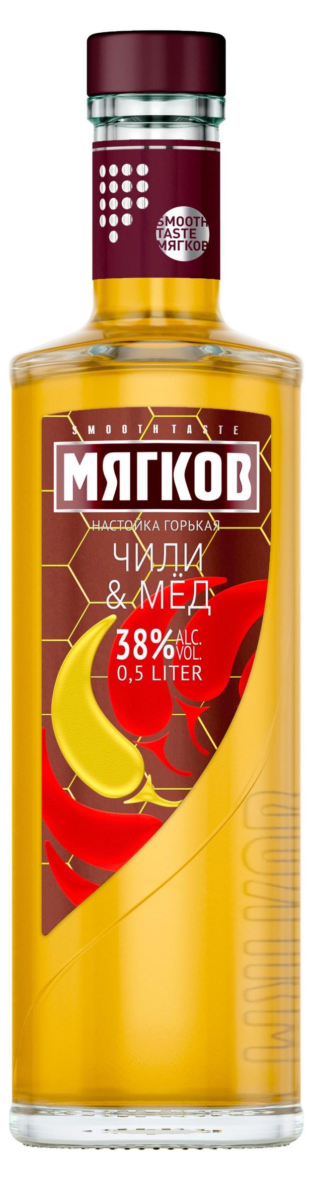 Настойка Мягков Чили&Мед горькая Россия, 0,5 л