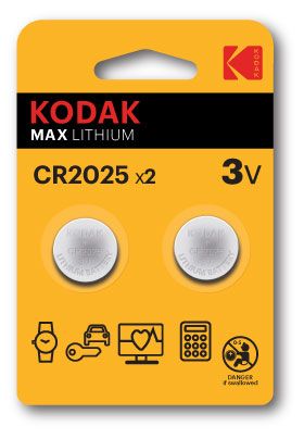 Батарейки Kodak CR2025-2BL MAX Lithium 2 шт 165₽