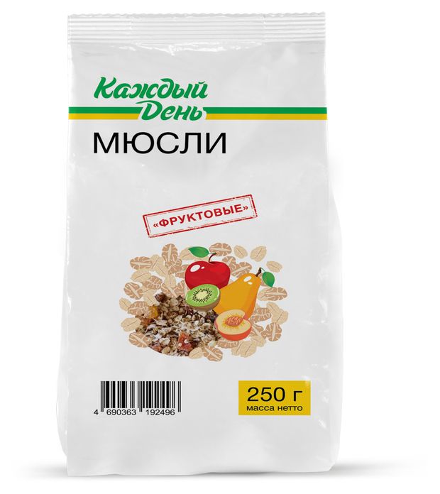 Мюсли Каждый день с фруктами 250 г 55₽