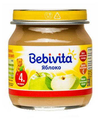 Пюре Bebivita Яблоко с витамином С с 4 мес 100 г 104₽