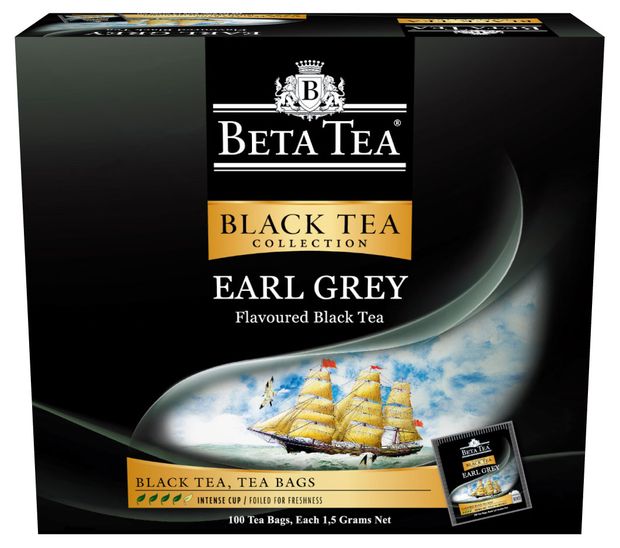 Чай черный BETA TEA Бергамот в пакетиках, 100х1,5 г