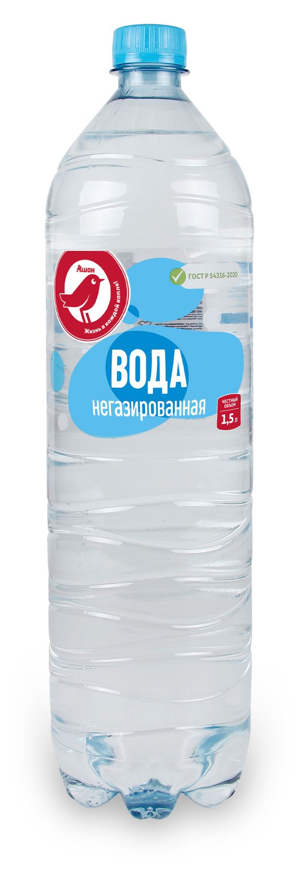 Вода АШАН Красная птица негазированная 15 л 44₽