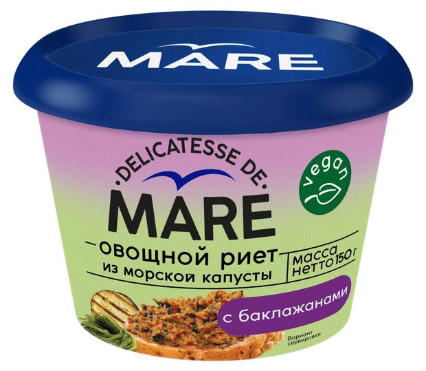 Риет овощной Mare из морской капусты с баклажанами, 150 г