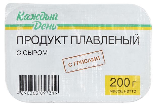 Сырный продукт плавленый с грибами Каждый день 50% ЗМЖ, 200 г