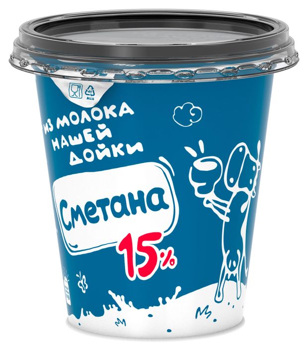 Сметана Из молока Нашей дойки 15% БЗМЖ, 300 мл