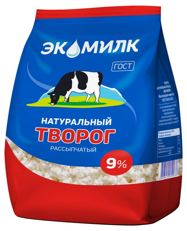 Творог Экомилк 9% БЗМЖ, 350 г