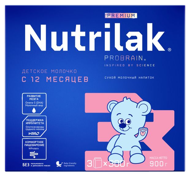 Смесь молочная Nutrilak Premium 3 с 12 месяцев 900 г 909₽