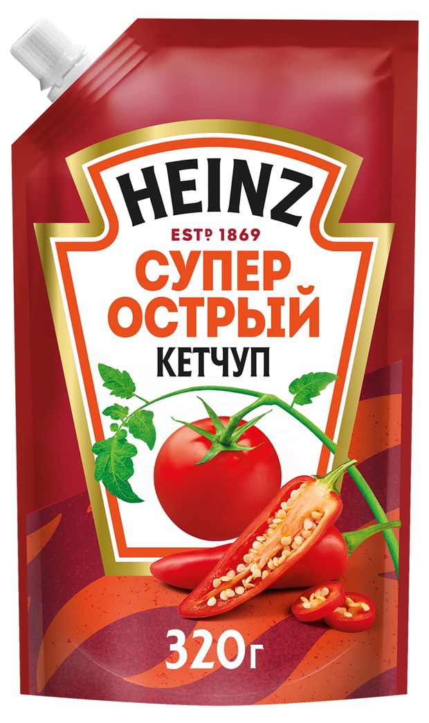 Кетчуп томатный Heinz Супер острый 320 г 109₽