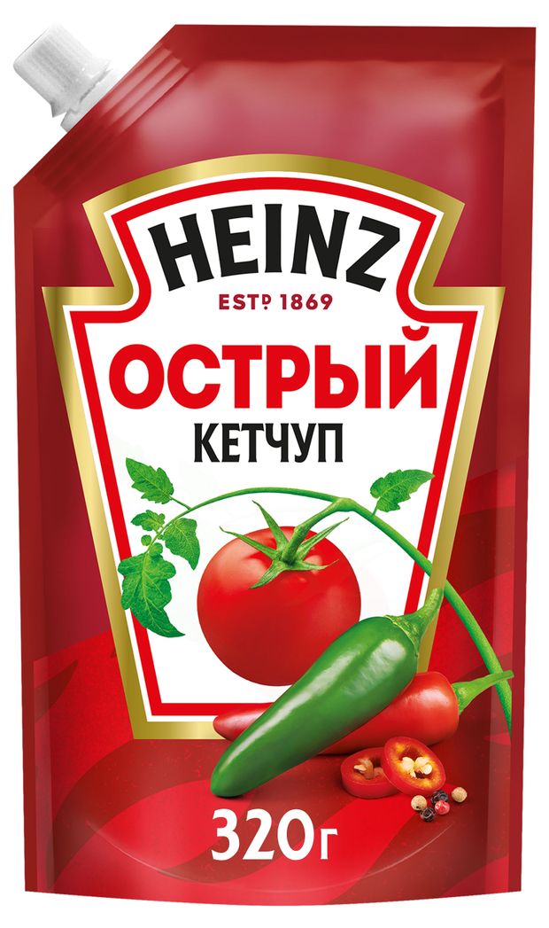 Кетчуп томатный Heinz Острый 320 г 109₽