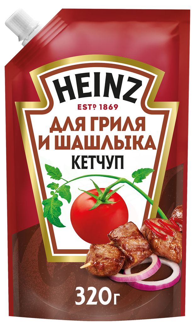 Кетчуп томатный Heinz для гриля и шашлыка 320 г 109₽