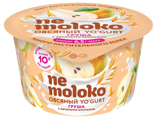 фото Продукт овсяный nemoloko груша овсяные хлопья для детей старше 3х лет 5%, 130 г