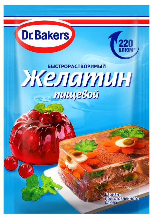 Желатин пищевой DrBakers 10 г 48₽