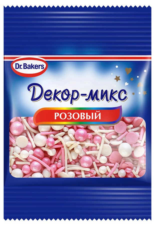 Декор-микс DrBakers розовый 10 г 44₽