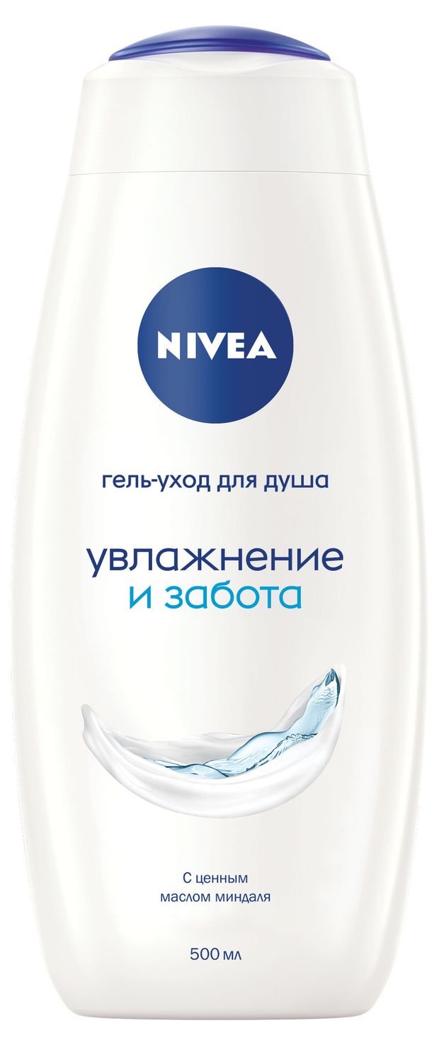 Гель-уход для душа Nivea Увлажнение и забота для всей семьи увлажняющий с маслом миндаля, 500 мл