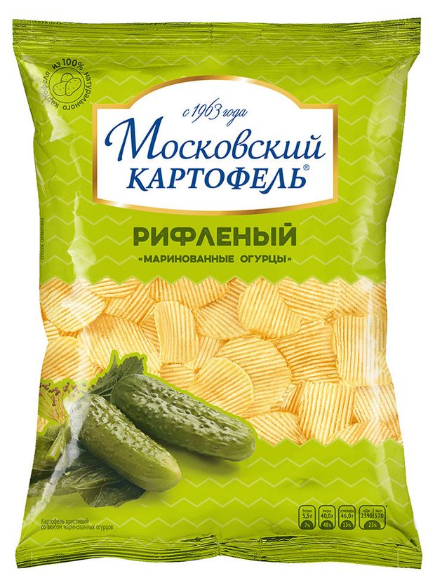 Чипсы Московский Картофель маринованные огурцы 130 г 99₽