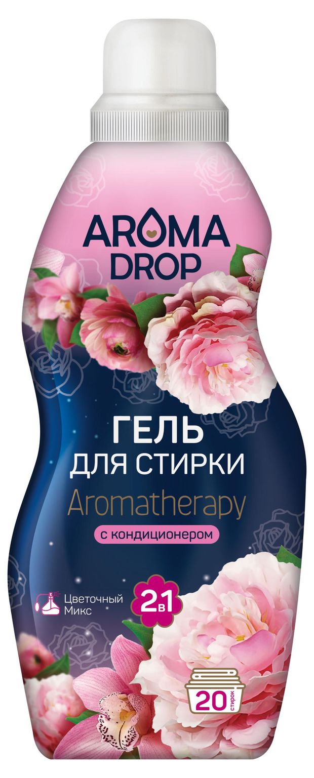 Гель для стирки Aroma Drop Aromatherapy Универсальный 2 в 1 Цветочный микс, 1 л