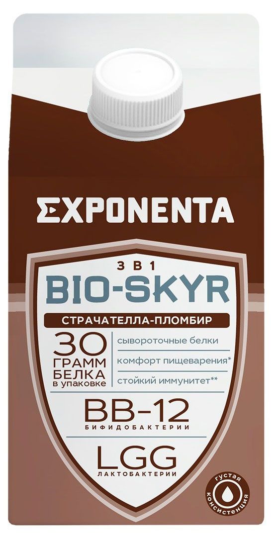 Напиток кисломолочный Exponenta Bio-Skyr 3 в 1 страчателла-пломбир, 500 г