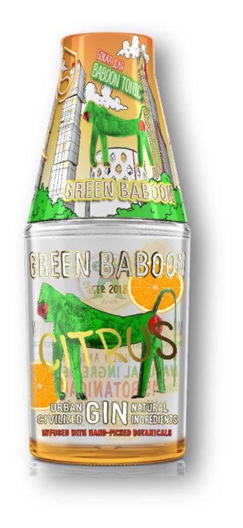 Джин Green Baboon Citrus со стаканом Россия, 0,7 л