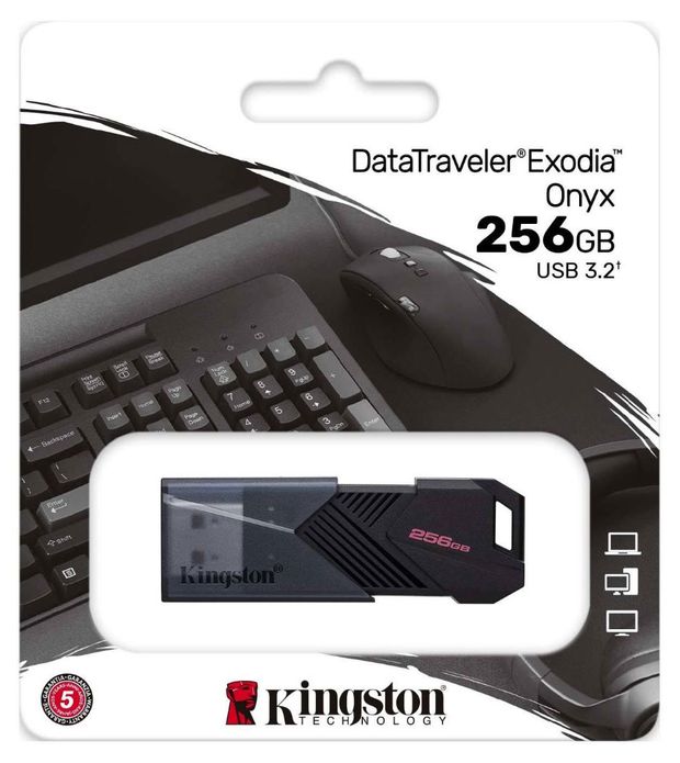 Флеш Диск Kingston 256GB DataTraveler Exodia Onyx DTXON256GB USB32 черный 2699₽