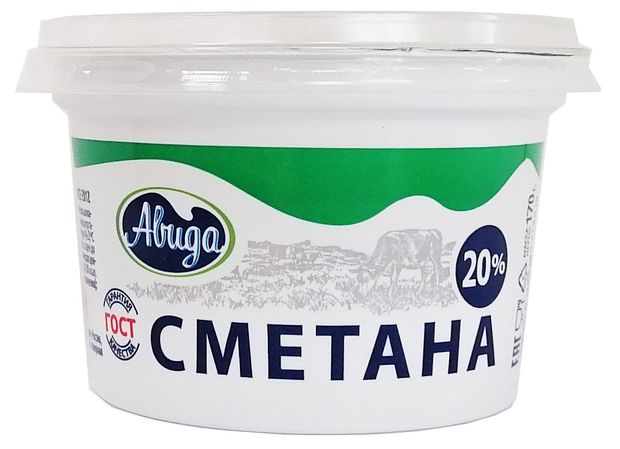 Сметана Авида 20% БЗМЖ, 170 г