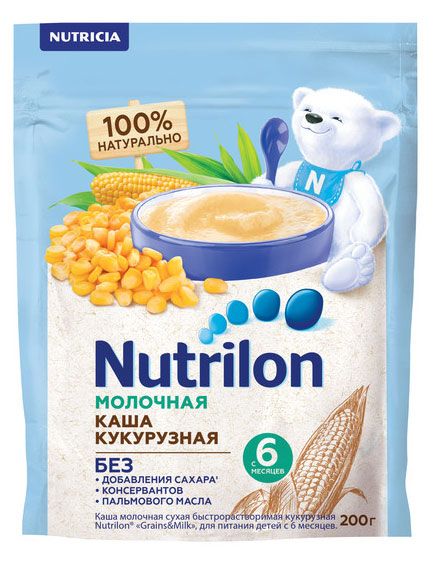 Каша молочная Nutrilon кукурузная с 6 мес 200 г 327₽