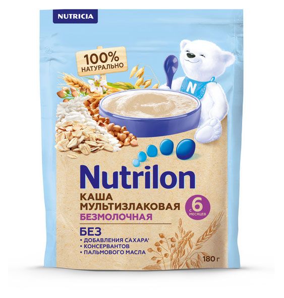 Каша безмолочная Nutrilon мультизлаковая с 6 мес 180 г 329₽