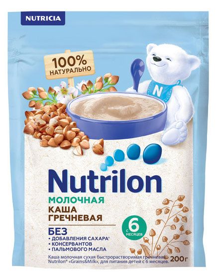 Каша молочная Nutrilon гречневая с 6 мес., 200 г