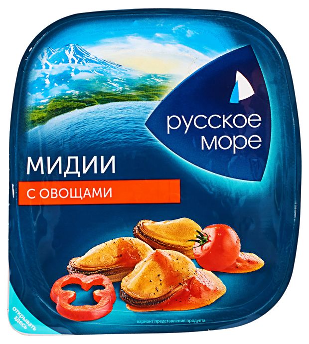 Салат Русское море из мяса мидий с овощами, 150 г