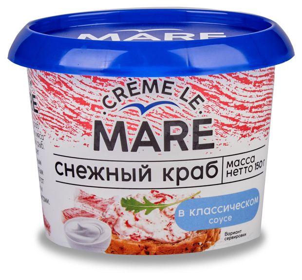 Паста из морепродуктов Балтийский Берег Mare Снежный краб в классическом соусе, 150 г