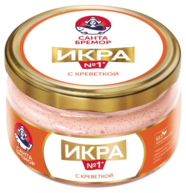 Рыба, икра, морепродукты  Ашан Икра Санта Бремор деликатесная с креветкой, 180 г