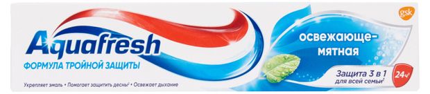 Зубная паста Aquafresh освежающе-мятная с фтором, 100 мл