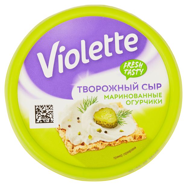 Сыр творожный Violette с огурцами и зеленью 70% БЗМЖ, 140 г