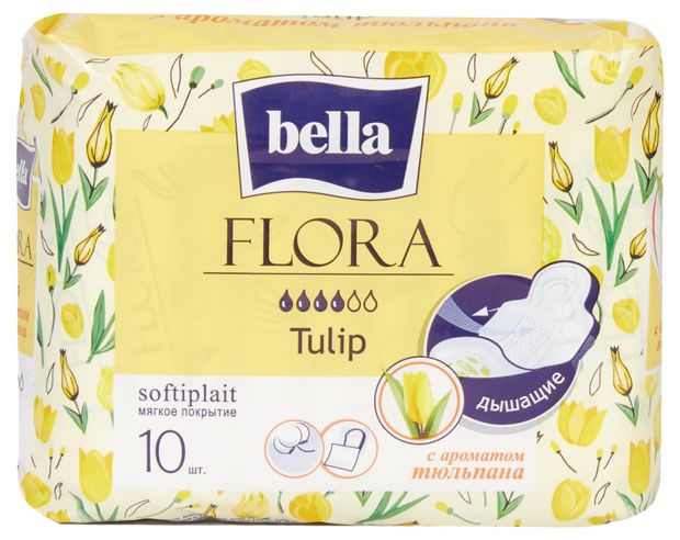 фото Прокладки гигиенические bella flora тюльпан, 10 шт