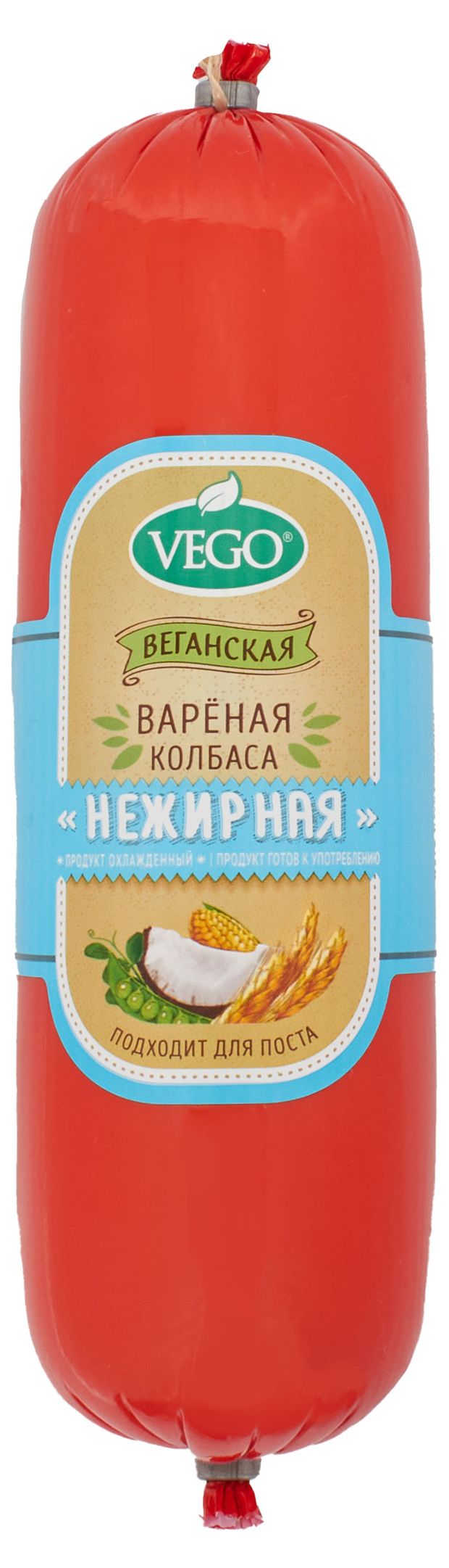 Колбаса вареная веганская Vego Vegan Нежирная постная 500 г 499₽